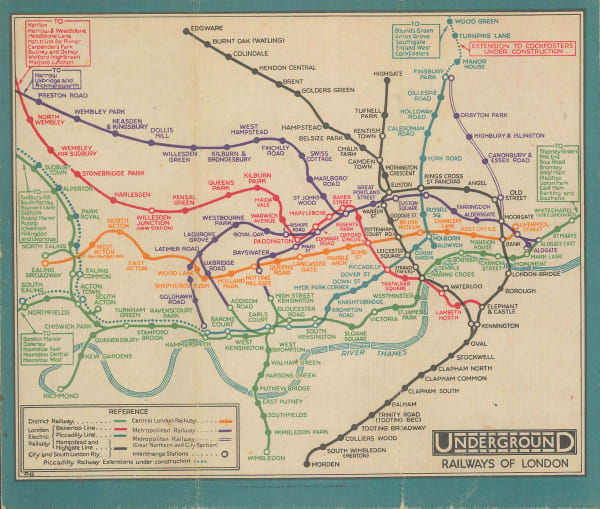 Fred H. Stingemore, Map of London's Underground Railways, 1931