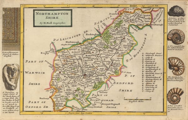 Herman Moll, Northampton Shire, 1724