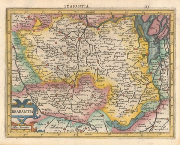Mercator Hondius, Duchy of Brabant, 1621