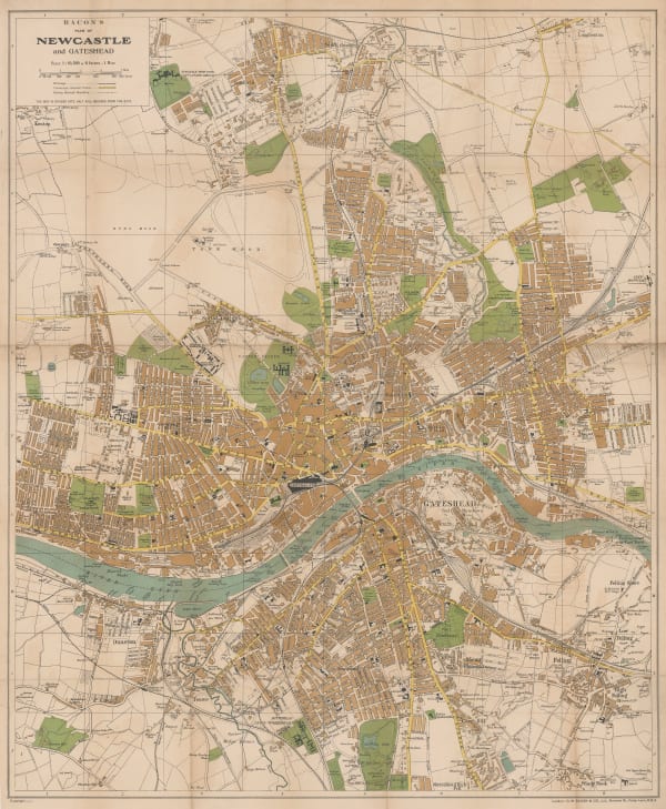 George W. Bacon, Large Scale Plan of Newcastle, 1900 c.
