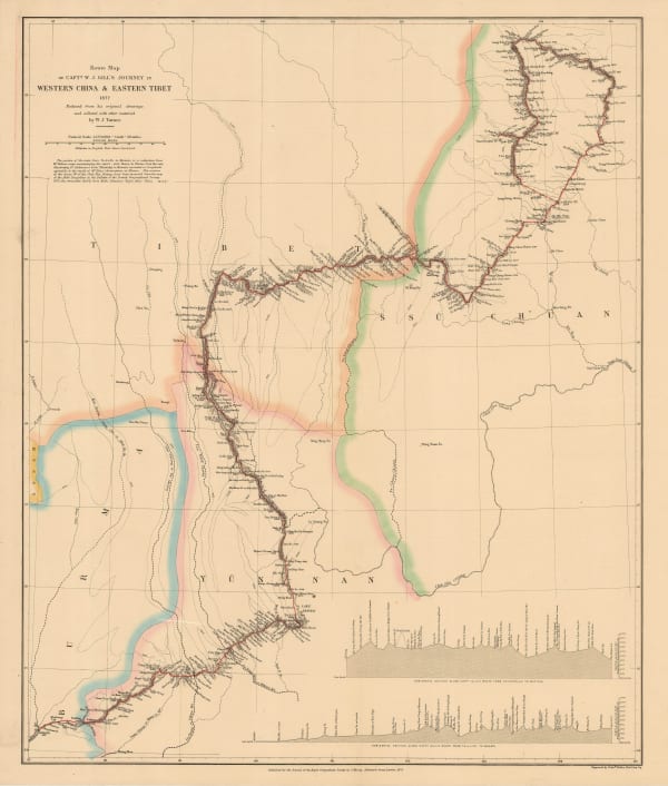Royal Geographical Society (RGS), Route Map of Capt. W. J. Gill's Journey in Western China & Eastern Tibet, 1878
