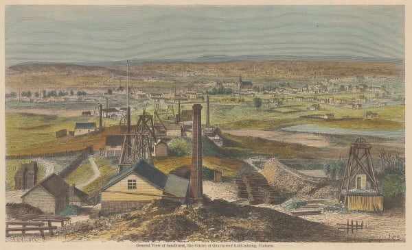 Illustrated London News (ILN), Australia - Sandhurst (Bendigo), 1855 c.