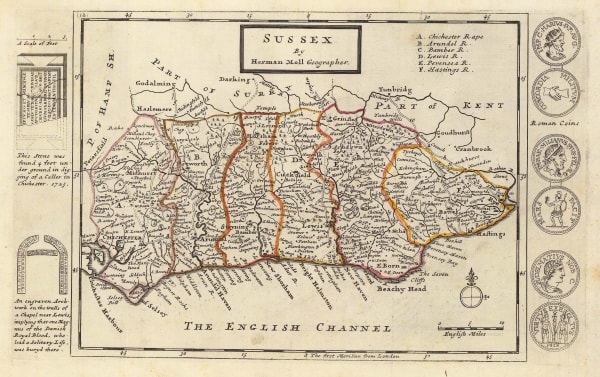 Herman Moll, Sussex, 1724