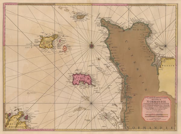 Pierre Mortier, Channel Islands and coast of Normandy, 1708