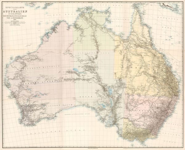 Justus Perthes, Wall map of Australia, 1875