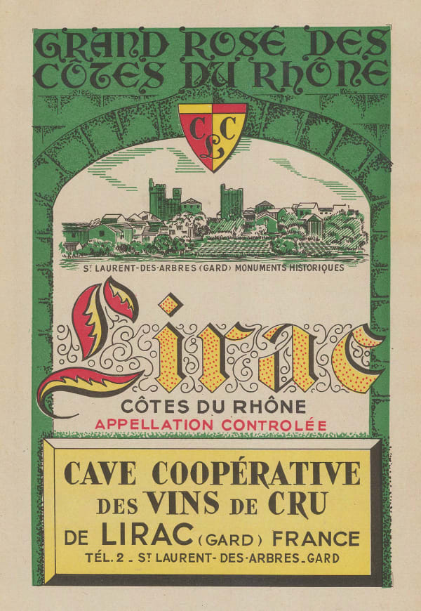 Walter Crotch, Wine - Cave des Vins de Cru de Lirac, 1947
