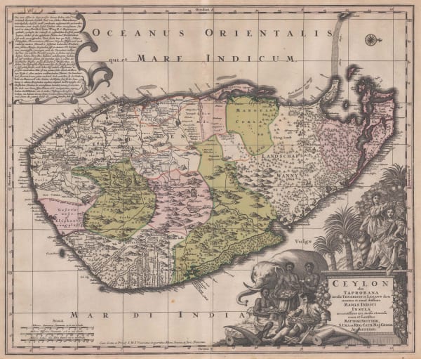 Matthaus Seutter, Sri Lanka (Ceylon), 1740 c.