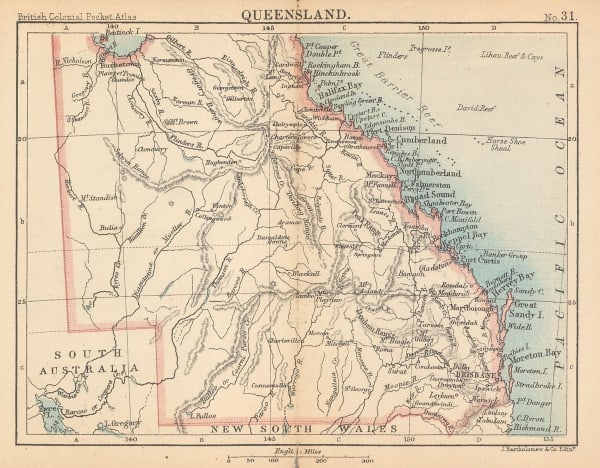 J.G. Bartholomew, Queensland, 1890 c.