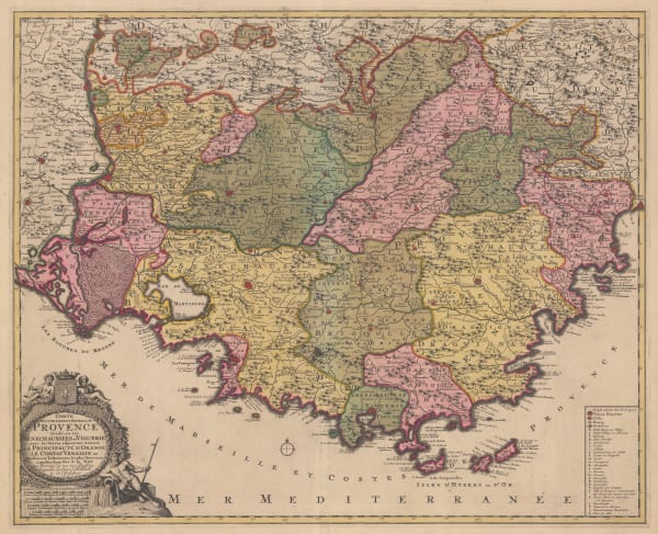 Frederick De Wit, Dutch Golden Age map of Provence, 1690 (c.)