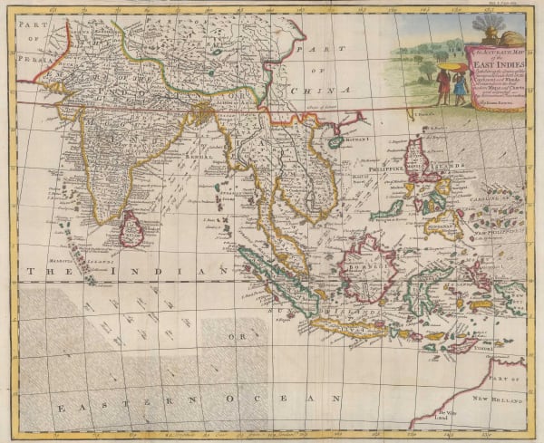 Emanuel Bowen, India and Southeast Asia, 1748