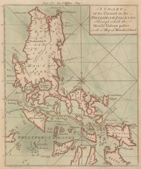 London Magazine, A Chart of the Channel through which the Manila Galeon Passes, 1763