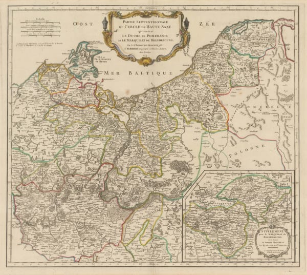 Robert de Vaugondy, Duchies of Brandenburg and Pomerania, 1751