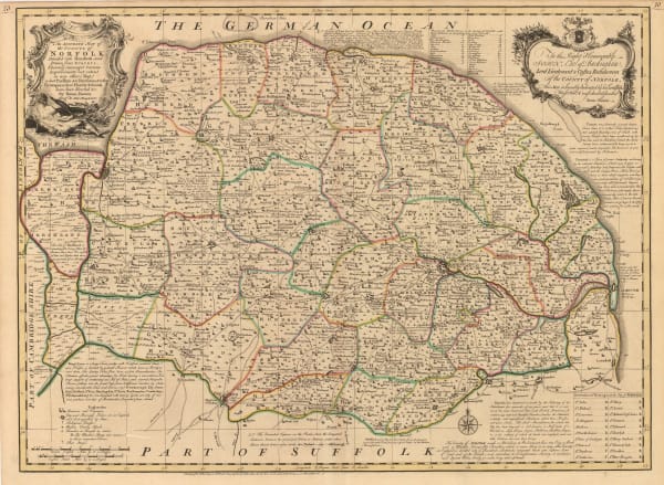 T. & E. Bowen, An Accurate Map of the County of Norfolk, 1760 c.