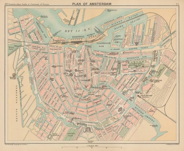 J.G. Bartholomew, Plan of Amsterdam, 1893