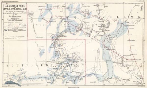 Justus Perthes, J.M. Gilmore's Expeditions in Southwest Queensland, 1872