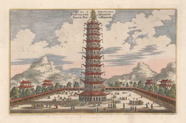 Johan Nieuhoff, China - Nanjing / Nanking, Great Bao'en Temple's Porcelain Tower, 1660 c.