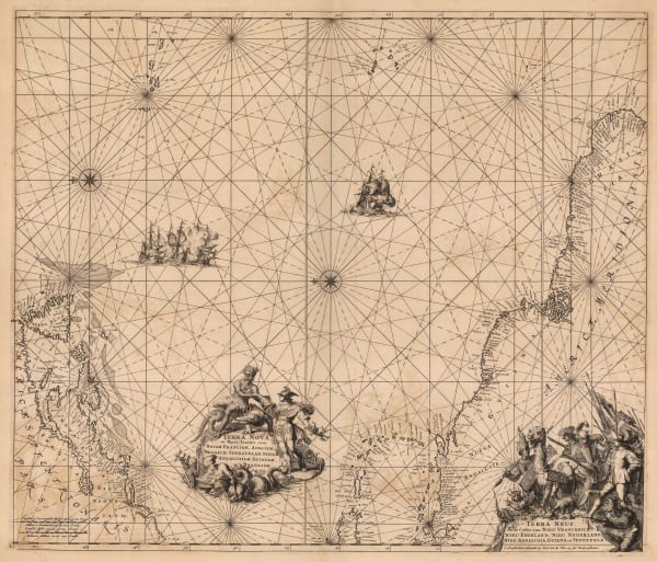 Frederick De Wit, Chart of the western Atlantic, 1690 c.