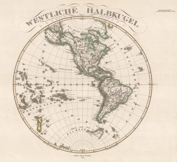 Justus Perthes, Westliche Halbkugel, 1850