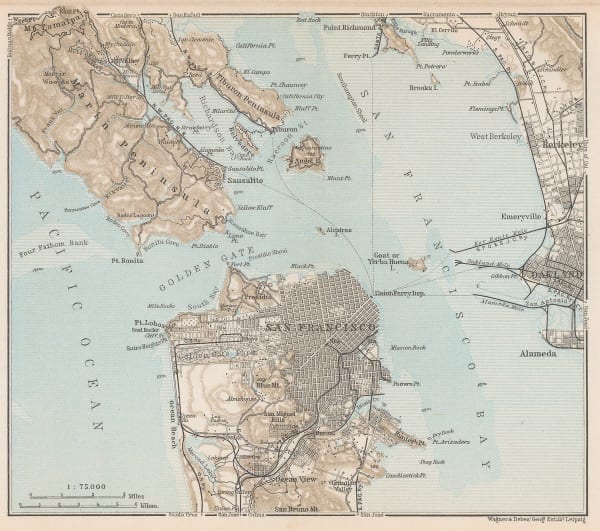 Karl Baedeker, San Francisco Bay, 1909