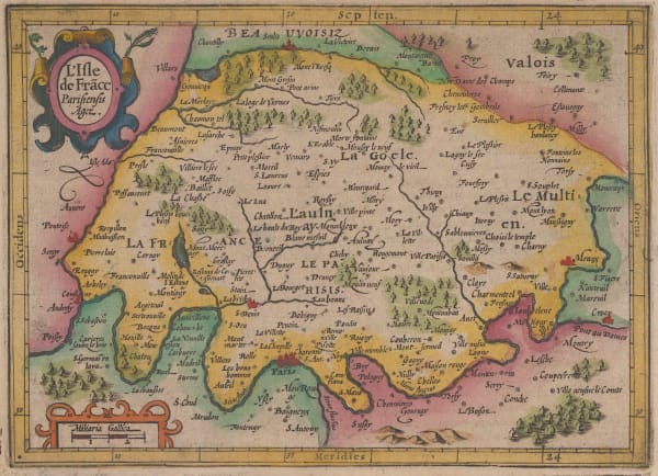 Mercator Hondius, Paris and environs, 1621