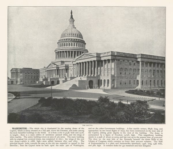 Meisenbach & Co, Washington D.C. - U.S. Capitol, 1895