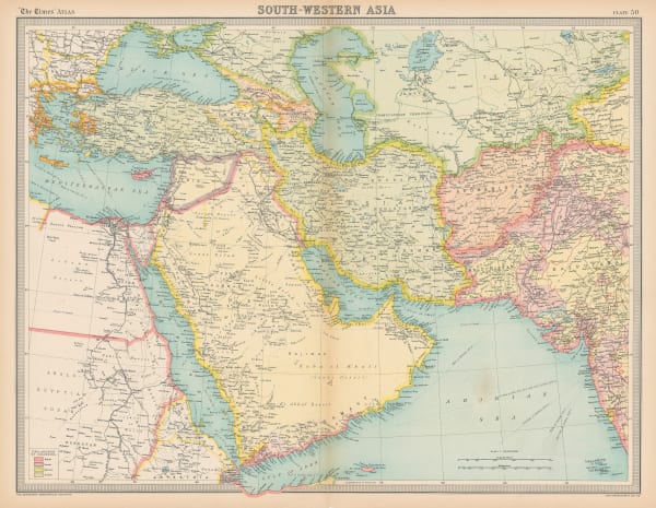 J.G. Bartholomew, Middle East, 1922