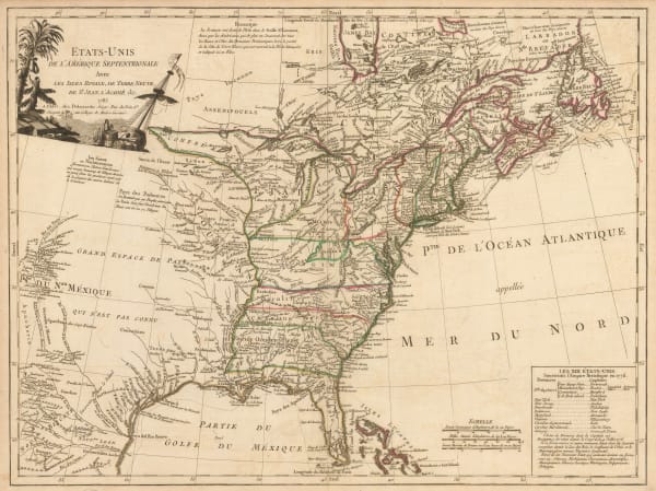 Charles Francois Delamarche, Scarce early map of the newly-independent USA, 1785