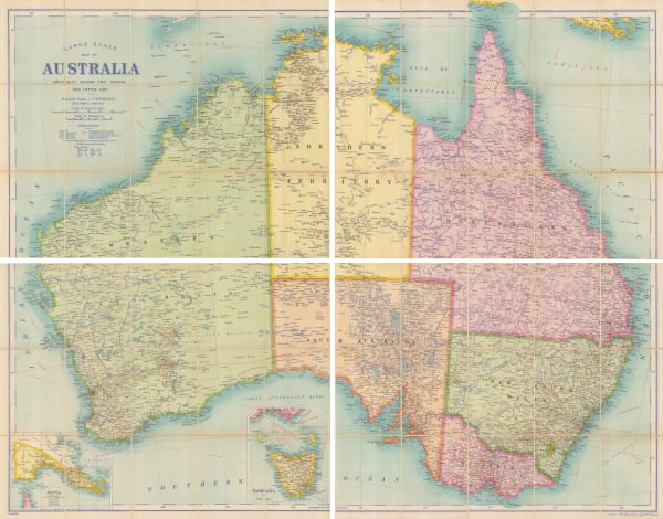 George W. Bacon, Large Scale Map of Australia, 1912 c.