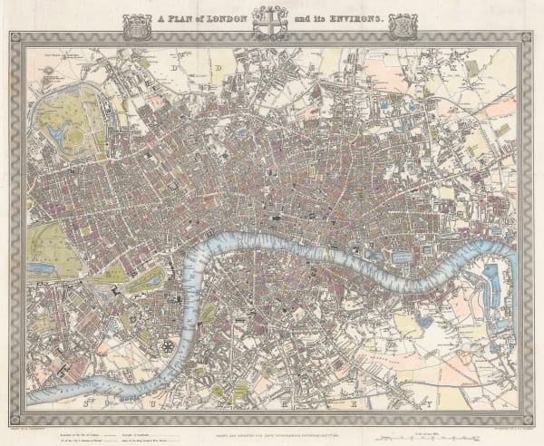 Samuel Lewis, A Plan of London and its Environs, 1840 c.