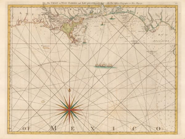 Thomas Jefferys, The Coast of West Florida and Louisiana, 1775