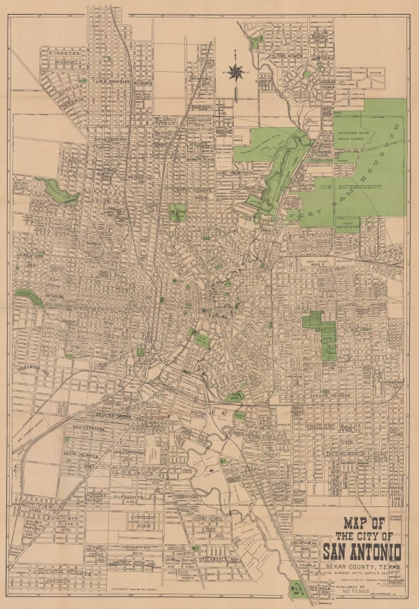 Nic Tengg, Map of the City of San Antonio, 1924