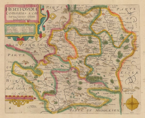 John Norden & William Kip, Hertfordiae Comitatus, 1637