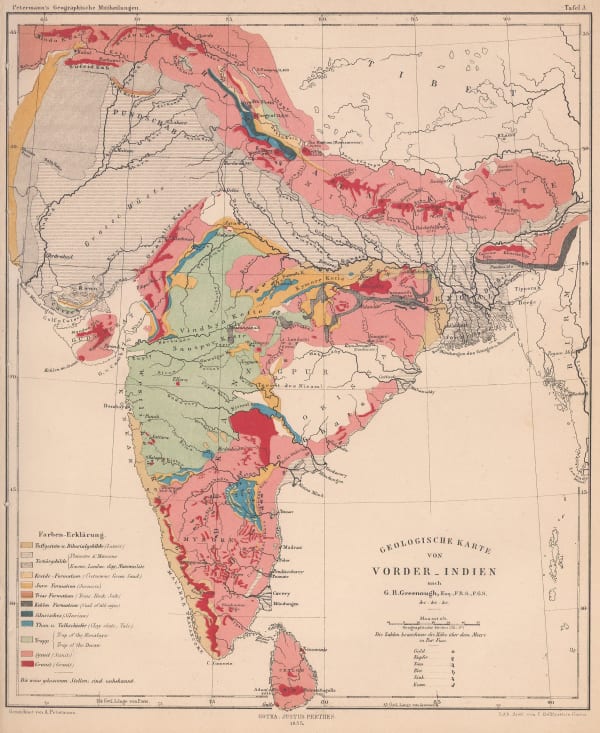 Justus Perthes, Geological Map of India, 1855