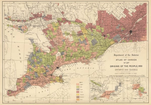 James White, Ethnographic map of Ontario and Quebec, 1906