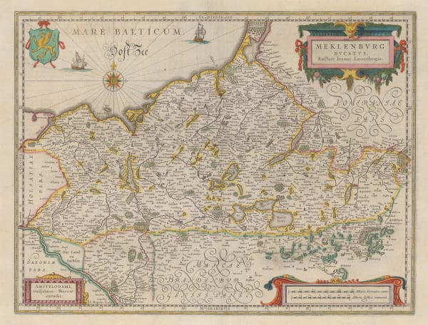 Willem & Jan Blaeu, Duchy of Mecklenburg, 1650