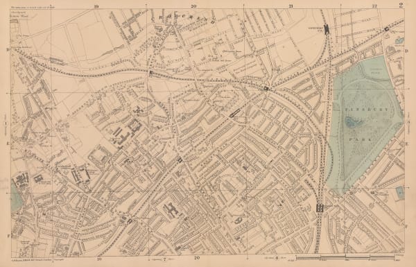 George W. Bacon, Finsbury Park, Crouch End, Holloway Road & Highgate Hill, 1886