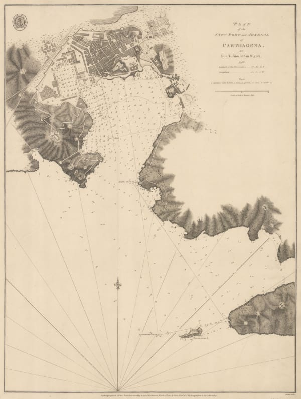 British Admiralty, Plan of the City Port and Arsenal of Cathagena, 1810