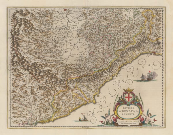 Willem & Jan Blaeu, The Italian Riviera & Piedmont, 1650