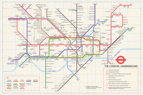 Paul E. Garbutt, London Underground Map, 1977