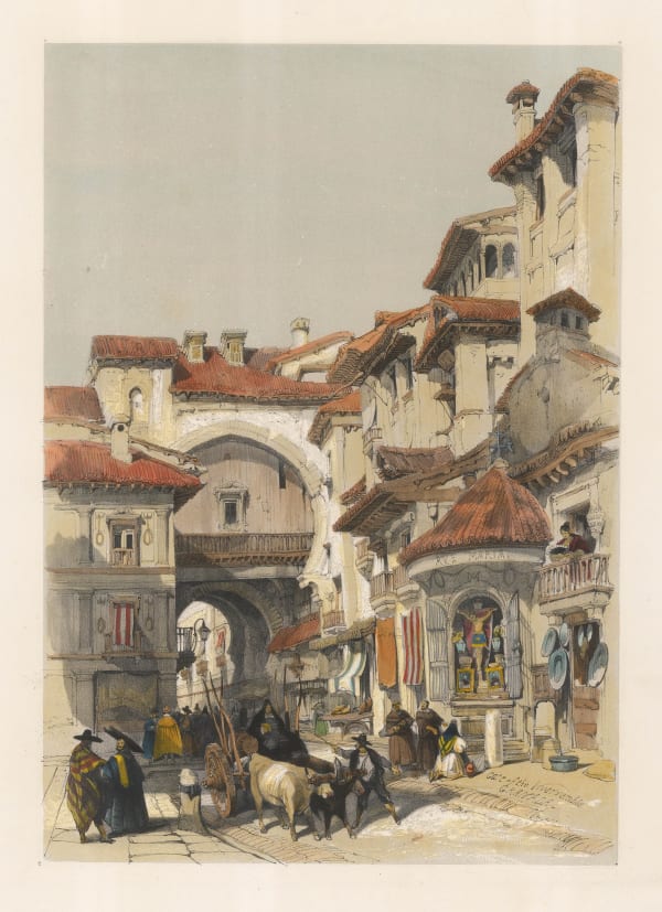 David Roberts, Spain - Granada, Gate of the Vivarrambla (Bab al-Ramla), 1837