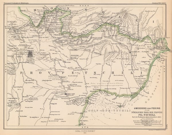Justus Perthes, Environs of Beijing / Province of Pe-Tschili, 1860