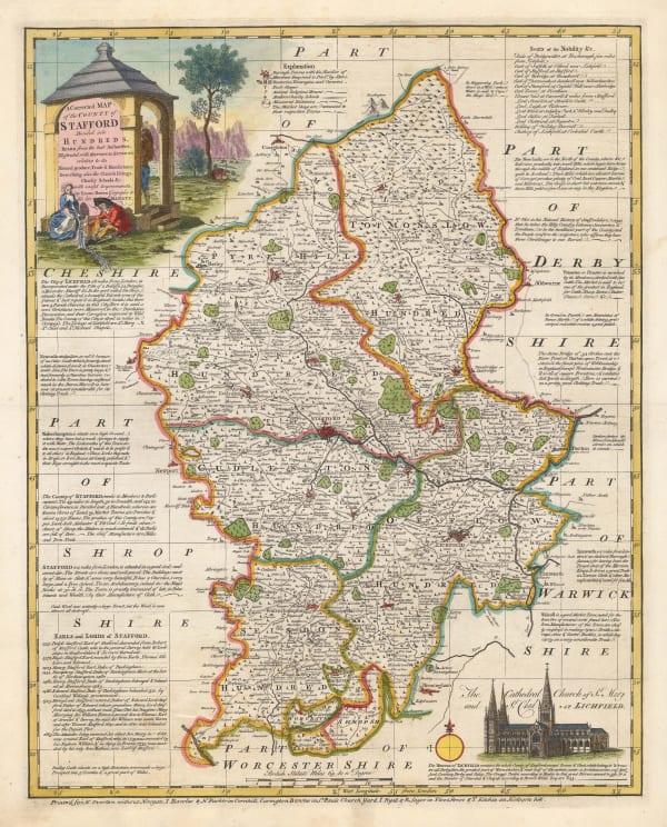 T. & E. Bowen, A Corrected Map of the County of Stafford Divided into Hundreds, 1760 c.