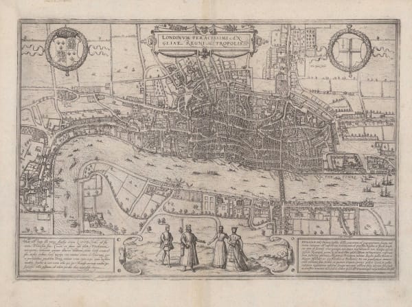 Georg Braun & Frans Hogenberg, The Earliest Surviving Printed Map of London, 1574 c.