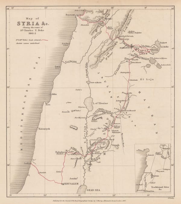 Royal Geographical Society (RGS), Map of Syria &c., 1863