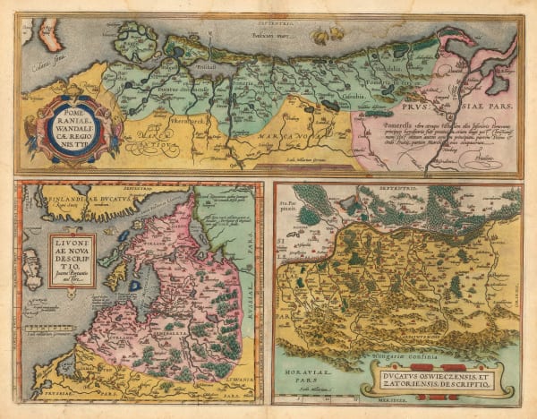 Abraham Ortelius, Baltic States, Pomerania and the Dukedom of Oswienczensis, 1598