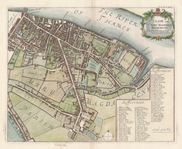 John Stow, London Bridge & Bermondsey, 1755