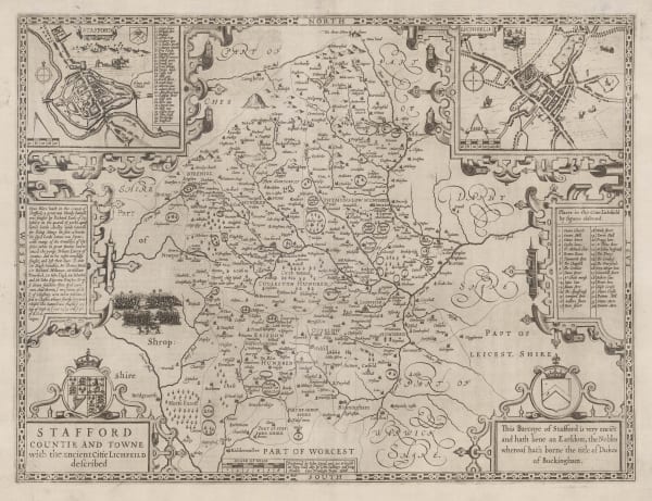 John Speed, Stafford Countie and Towne with the Ancient Citie Lichfield described., 1614