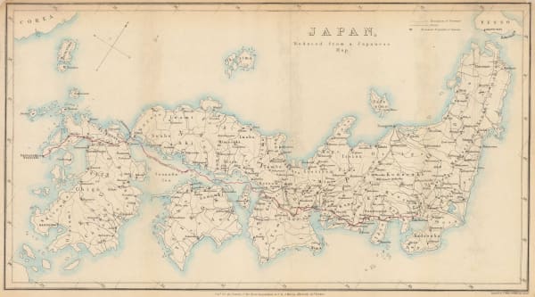 Royal Geographical Society (RGS), Japan, reduced from a Japanese map., 1862 c.