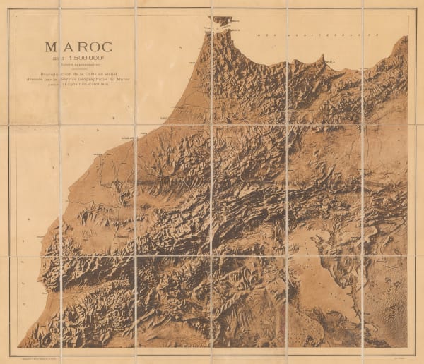 Service Géographique de l'Armée, Relief map of Morocco, 1920 c.
