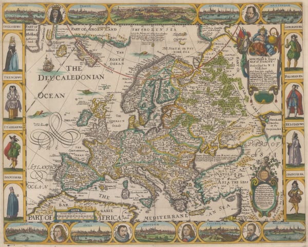Robert Walton, Early English map of Europe, 1660 c.